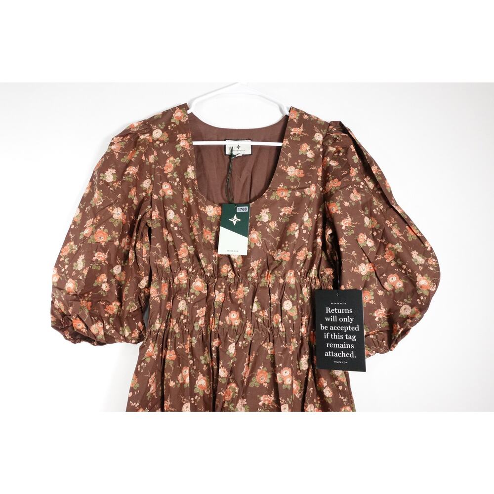 NWOT Tuckernuck Brown Floral Midi Dress x Shea McGee - Picture 4 of 12